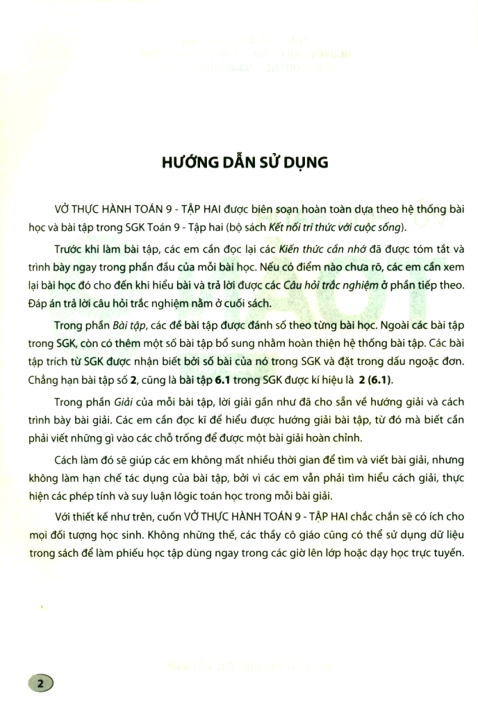 VỞ THỰC HÀNH TOÁN LỚP 9 - TẬP 2 (Kết nối tri thức với cuộc sống)